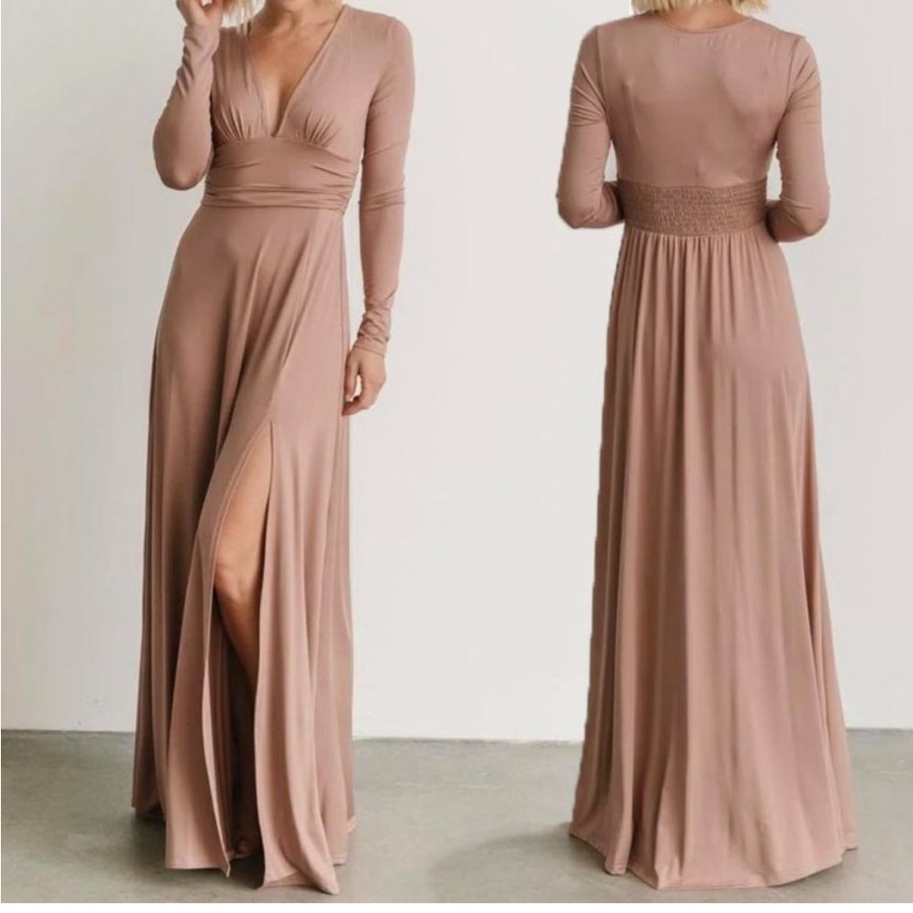 Nwot Baltic Born Arianna blush pink long sleeve maxi dress size medium